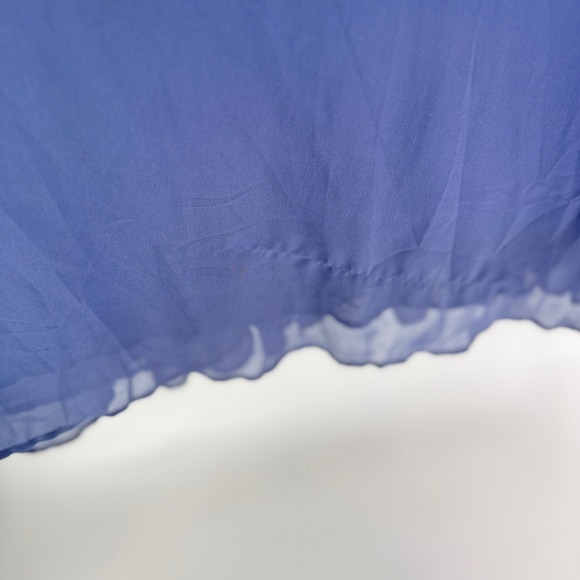 NWT Lulus Heavenly Hues Dusty Blue Maxi Dress V-Neck Chiffon Gown 43449 XL FLAW - Picture 7 of 12